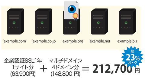 企業認証SSL byGMOとマルチドメインを組み合わせる場合