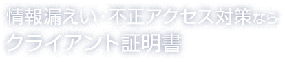 情報漏えい・不正アクセス対策ならクライアント証明書